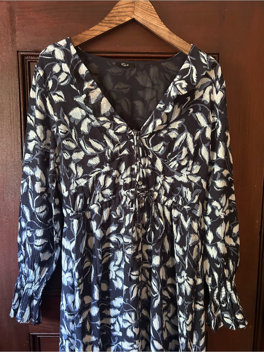 Rails Betty Dress in Navy Jasmine Size Small Floral Ruffle Long Sleeve Midi - Picture 5 of 11